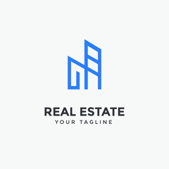 real estate logo design template, Construction Architecture Building symbol vector editable
