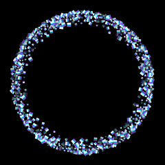 Rainbow, iridescent rectangle, shiny confetti.