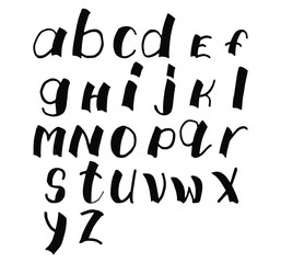 Alphabet interesting handwritten alphabet, doodle letters vector.