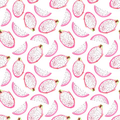 Dragon Fruit Seamless Pattern