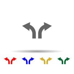 Arrow multi color style icon. Simple glyph, flat vector of arrows icons for ui and ux, website or mobile application