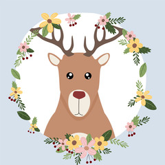 Cute deer vector hand drawn for kid