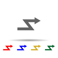 Arrow multi color style icon. Simple glyph, flat vector of arrows icons for ui and ux, website or mobile application