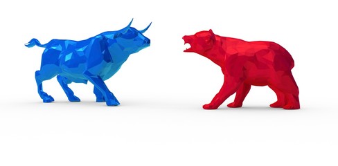 bull and bear market stock 3d