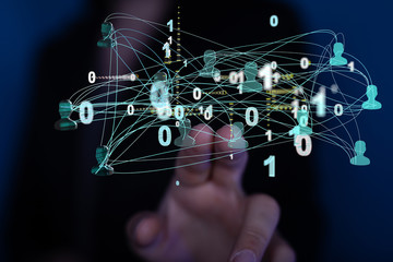 Diverse business team succes, network icons