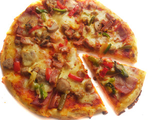 Top View Sliced Pizza