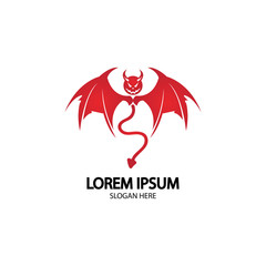 Devil logo vector icon template