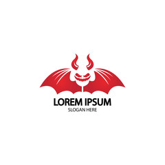 Obraz premium Devil logo vector icon template