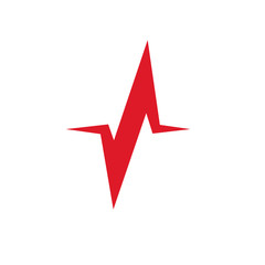 Pulse vector icon heartbeat medical cardiology sign isolated on white.