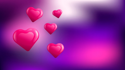 Valentine's day background vector hearts. Pink, Classic Blue, and Violet colour. Valentines day greeting card and sale banner