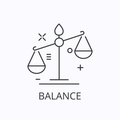 Balance thin line icon. Outline vector illustration