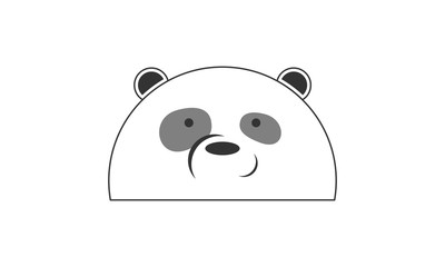 Bear simple modern cartoon illustration vector