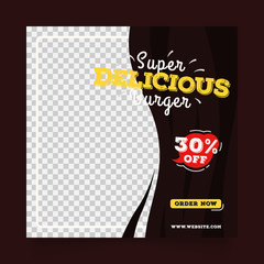 social media post template for food promotion banner