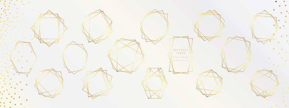 Glitter Gold Geometric Card Vector