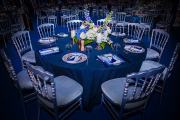 Elegant decorated wedding table set