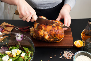 cook preparing salad