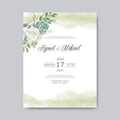 romantic wedding invitation with beautiful flower themes