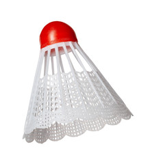 White shuttlecock for badminton isolated on white background