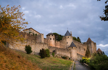 Fototapeta na wymiar medieval castle in carcassonne languedoc france