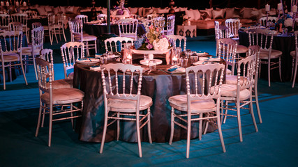 Elegant decorated wedding table set