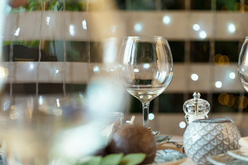 Luxury table setting for event in a restaurant