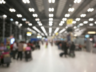 Check in counter at the airport for blurry background