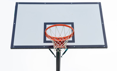 close-up of basketball board and basket in the street