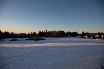 Dawn on the frozen mountains, Jizera Mountains