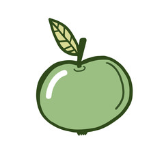 Apple. Vector color sketch of an apple. Simple illustration.