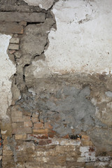 Old damaged wall fixing in vintage barn