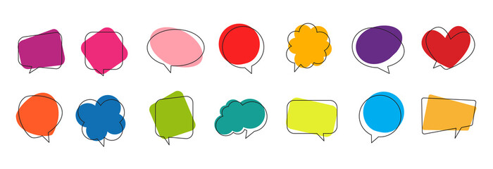 set of speech bubbles, communication concept, vector illustration