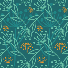 Seamless vector floral pattern. Hand drawn flowers. Vector illustration. Floral background. Pattern for textiles.