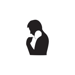 Simple modern negative space logo design of father and son  for your human care idea .