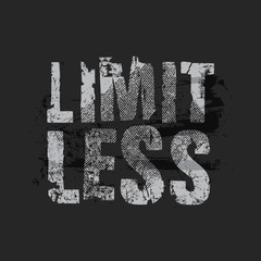 Limitless motivational sport typography. Sport slogan. T shirt graphics. Vectors