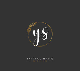Handwritten letter Y S YS for identity and logo. Vector logo template with handwriting and signature style.