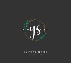 Handwritten letter Y S YS for identity and logo. Vector logo template with handwriting and signature style.