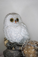 Ceramic snowy owl as decoration