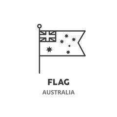 Australian flag thin line icon. Australian symbol, vector illustration, isolated on white background.