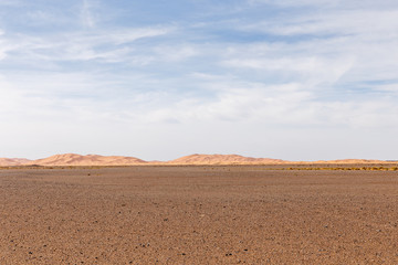 Fototapeta na wymiar view of Erg Chebbi Dunes, Sahara desert landscape, Morocco