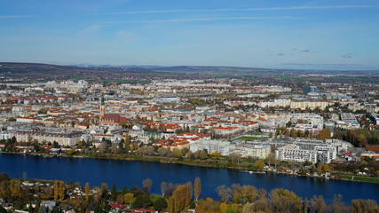 Obraz premium Panoramic aerial view of the Vienna city, Austria, Europe.