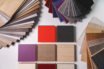 variety of furniture and flooring material design samples