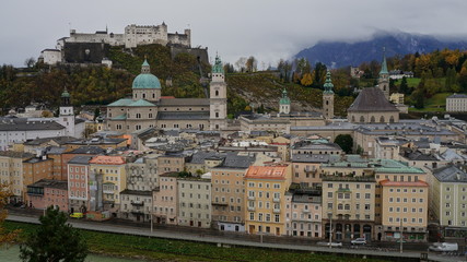 Fototapeta na wymiar Panoramic view of the Salzburg, Austria, Europe.
