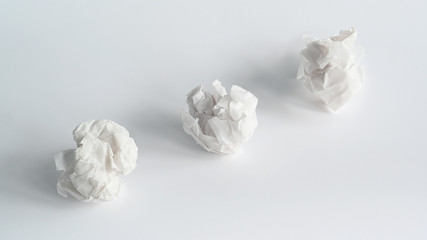 Crumpled paper balls background