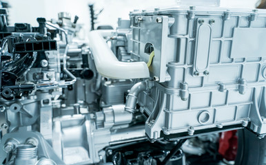electric system of eco car front engine Automotive part concept