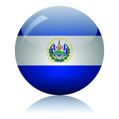 El Salvador flag glass icon vector illustration