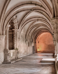 Fototapeta na wymiar Cloître du monastère d'Alcobaça, Portugal (détail)