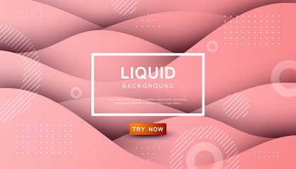 Pink liquid color background. Dynamic textured geometric element design with dots decoration. Modern gradient light vector illustration.