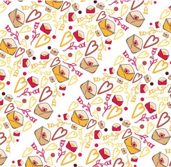 Cute heart repeated pattern ideal for wrapping paper, textile