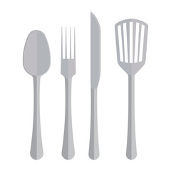 set of kitchen utensils, the strength of a knife, fork, spatula spoon, dining room decoration