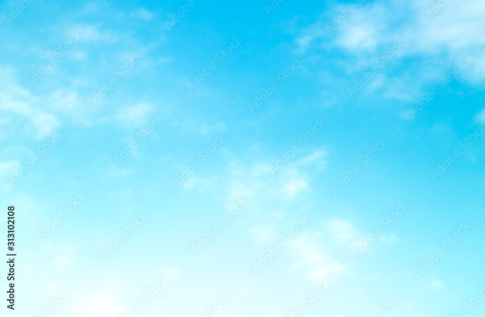 Wall mural blue sky with beautiful natural white clouds